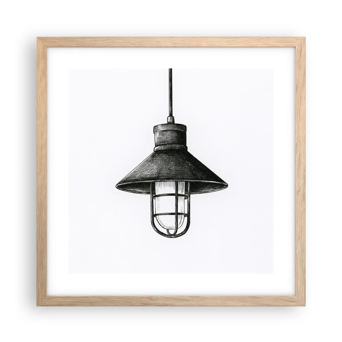 Poster in einem Rahmen aus heller Eiche - Wie vor Jahren… - 40x40 cm