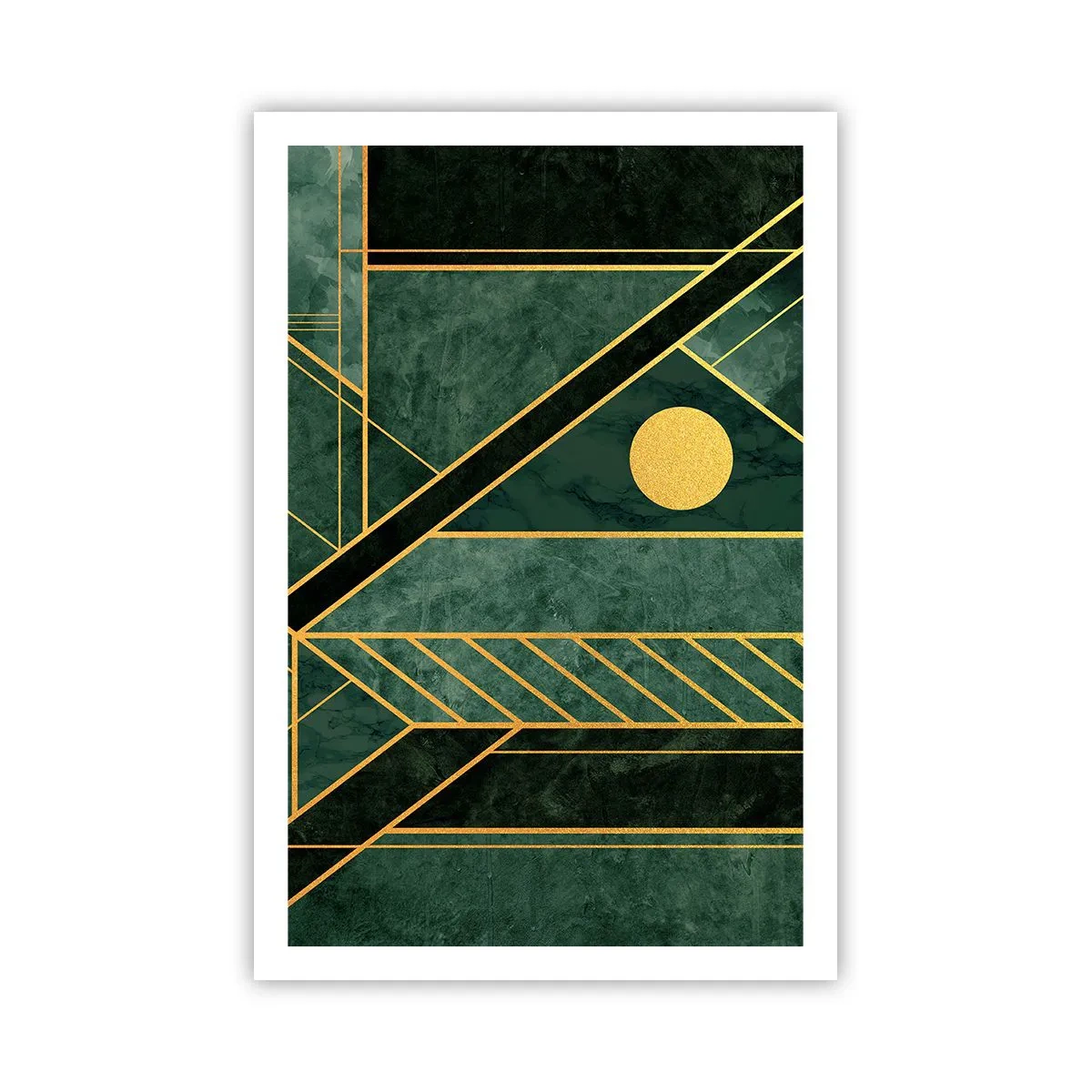 Poster - Dynamik von Gold und Azurblau - 61x91 cm