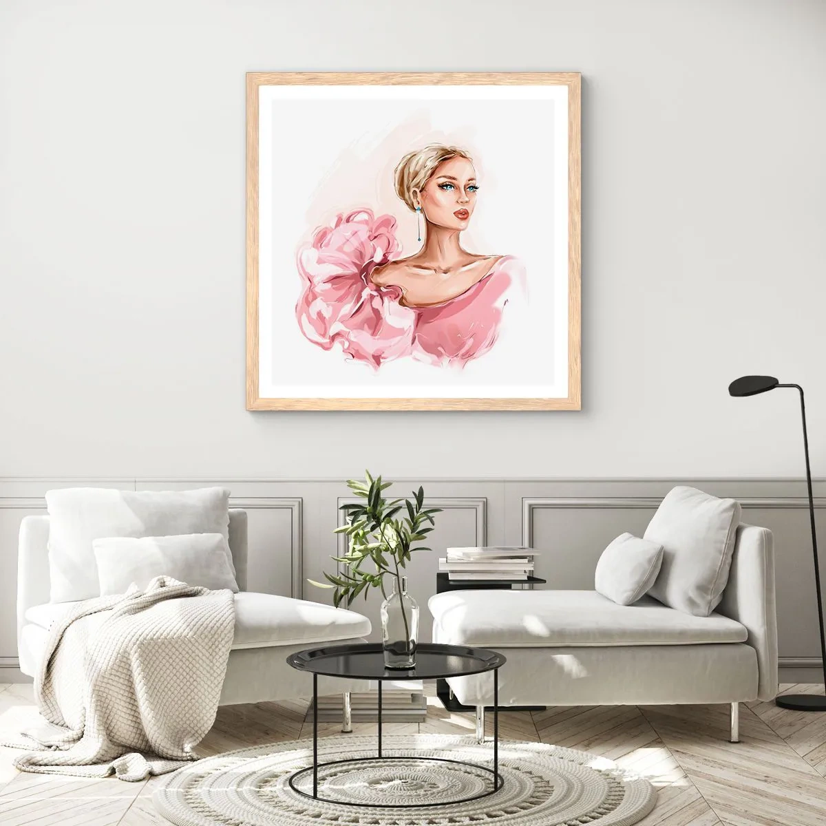 Poster in einem Rahmen aus heller Eiche - Wie gemalt ... - 60x60 cm