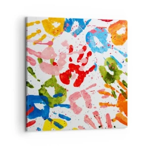Bild auf Leinwand - Leinwandbild - Folgen Sie den Spuren - 60x60 cm