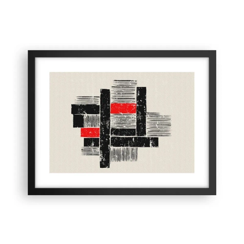 Poster in einem schwarzem Rahmen - Rot und Schwarz - 40x30 cm