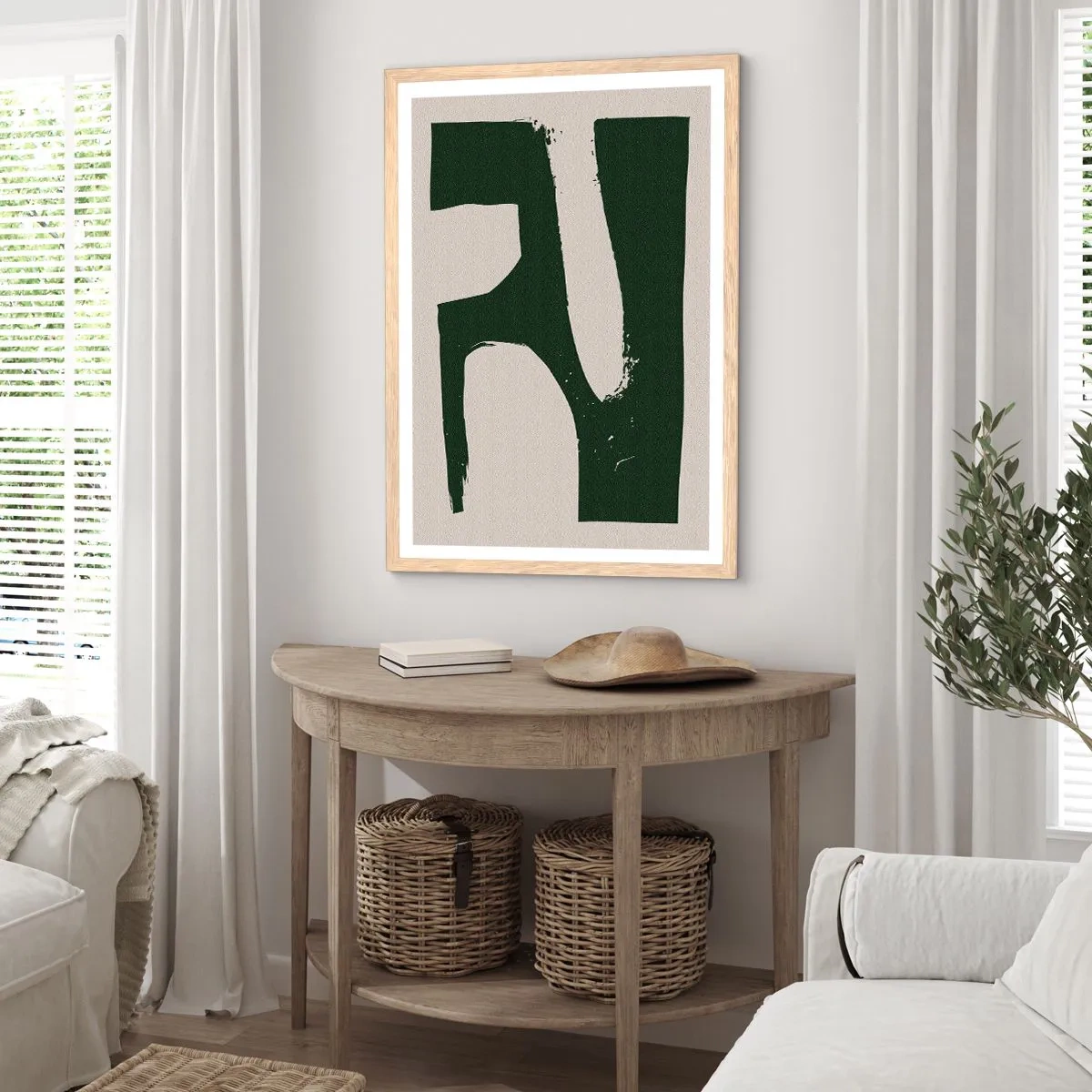 Poster in einem Rahmen aus heller Eiche - Weiße Buchten - 70x100 cm