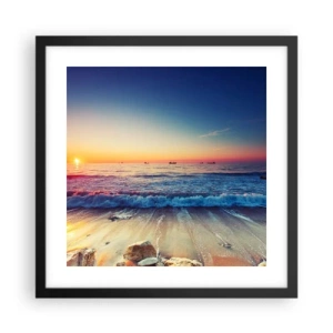 Poster in einem schwarzem Rahmen - Was ist mit dem Horizont? - 40x40 cm