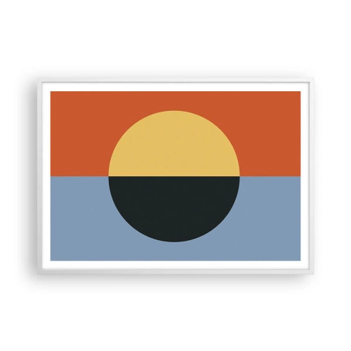 Poster in einem weißen Rahmen - Eine Komposition aus Wärme und Kühle - 100x70 cm
