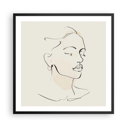 Poster in einem schwarzem Rahmen - Eine bestimmte Linie - 60x60 cm