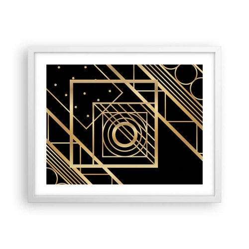 Poster in einem weißen Rahmen - Goldene Geometrie - 50x40 cm