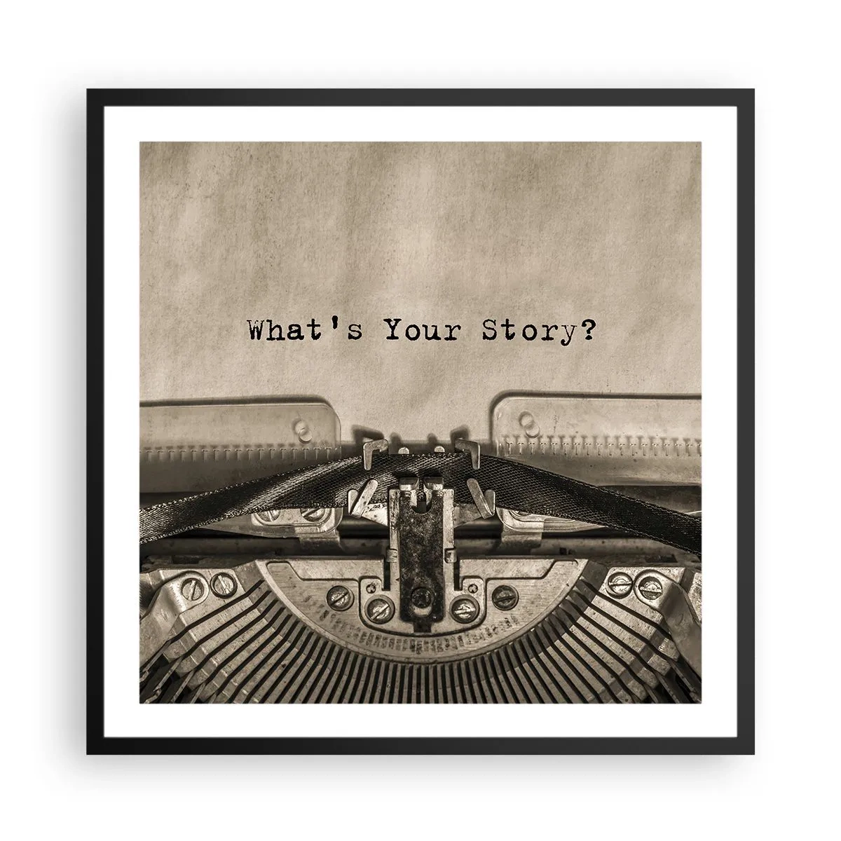 Poster in einem schwarzem Rahmen - Erzähl es mir - 60x60 cm