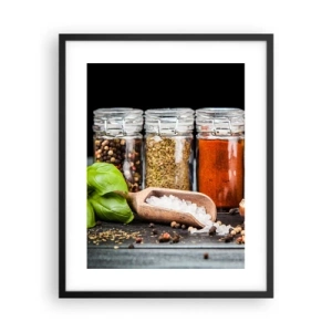 Poster in einem schwarzem Rahmen - Für einen Geschmack des Lebens - 40x50 cm