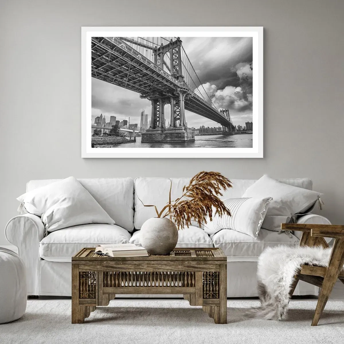 Poster in einem weißen Rahmen - Ins Herz der Stadt - 100x70 cm