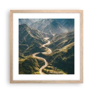 Poster in einem Rahmen aus heller Eiche - Direkt aus dem Herzen der Berge - 40x40 cm