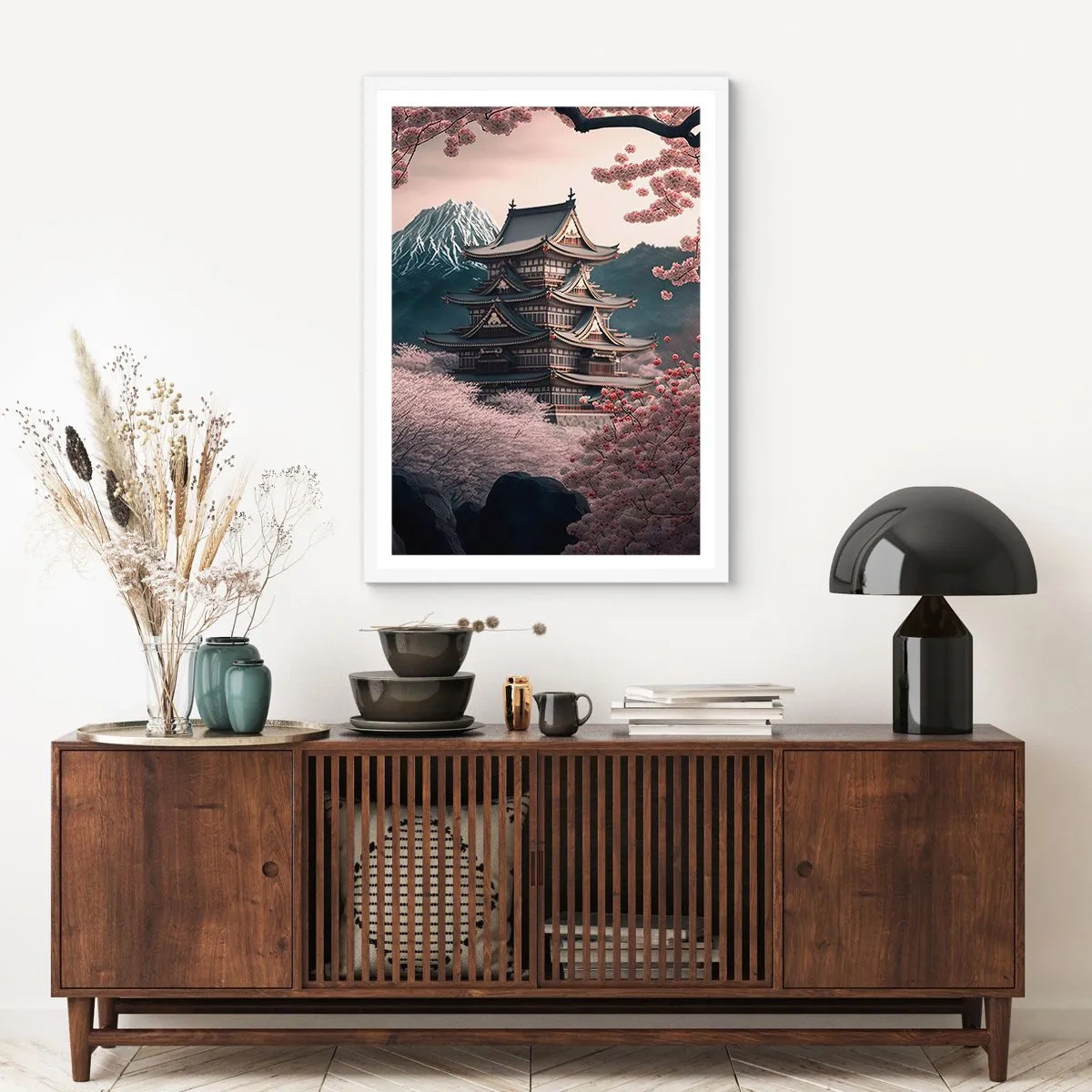 Poster in einem weißen Rahmen - Land der Kirschblüten - 40x50 cm