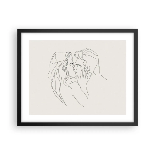 Poster in einem schwarzem Rahmen - Verstrickt im Gefühl - 50x40 cm