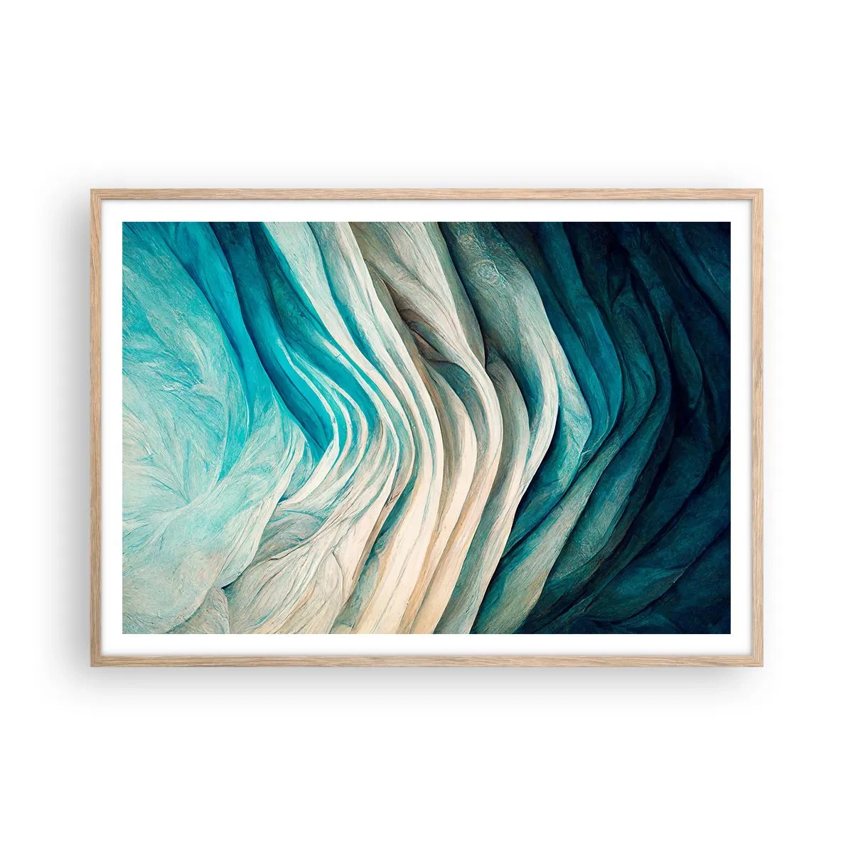 Poster in einem Rahmen aus heller Eiche - Blaue Unersättlichkeit - 100x70 cm