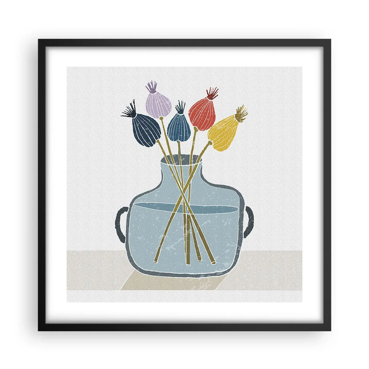 Poster in einem schwarzem Rahmen - Es ist mucksmäuschenstill - 50x50 cm