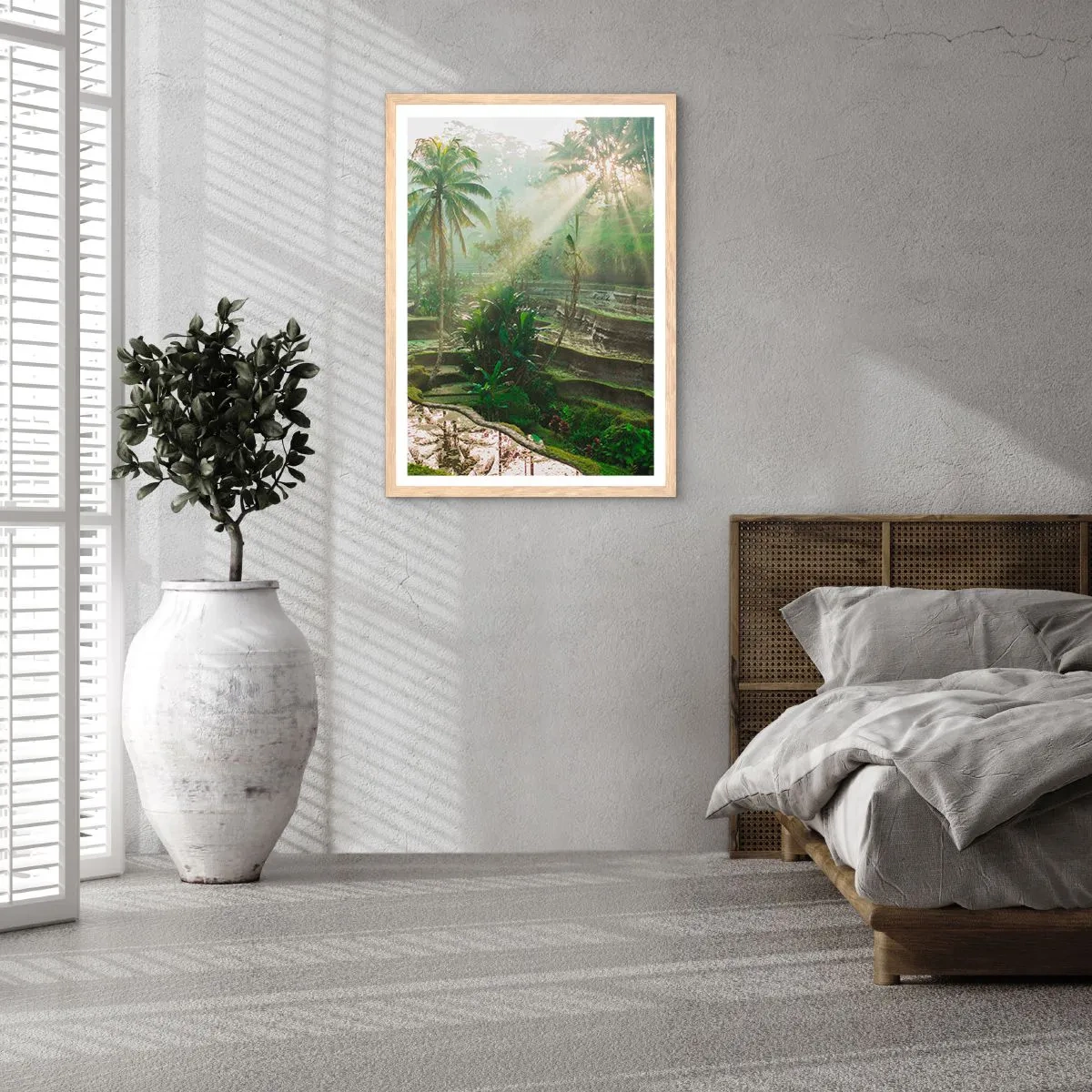 Poster in einem Rahmen aus heller Eiche - In der Sonne aufwachsen - 50x70 cm