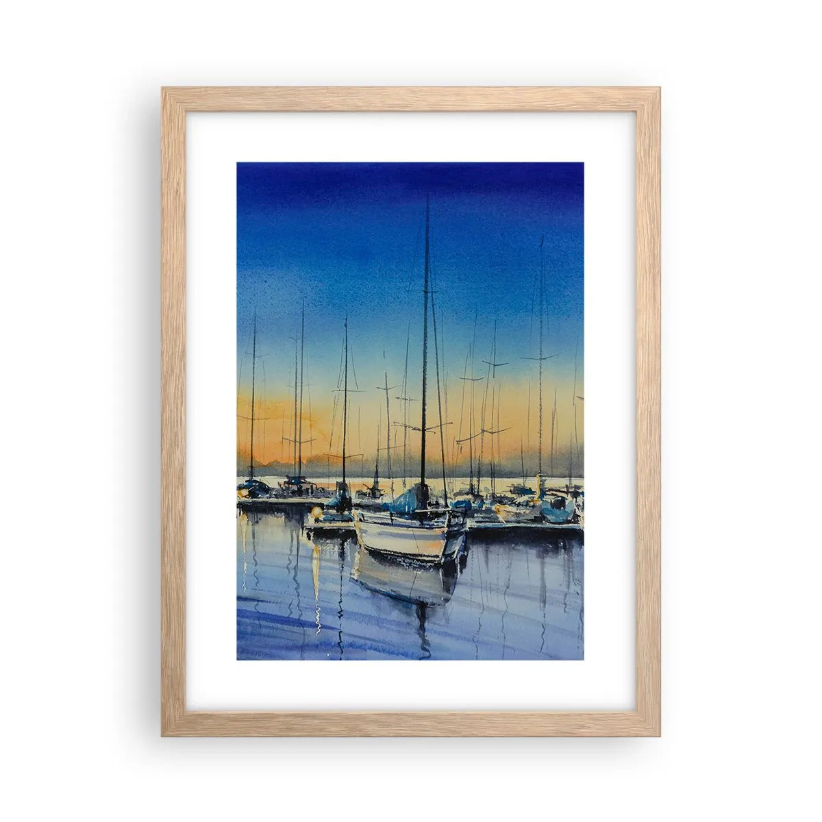 Poster in einem Rahmen aus heller Eiche - Ende eines guten Tages - 30x40 cm