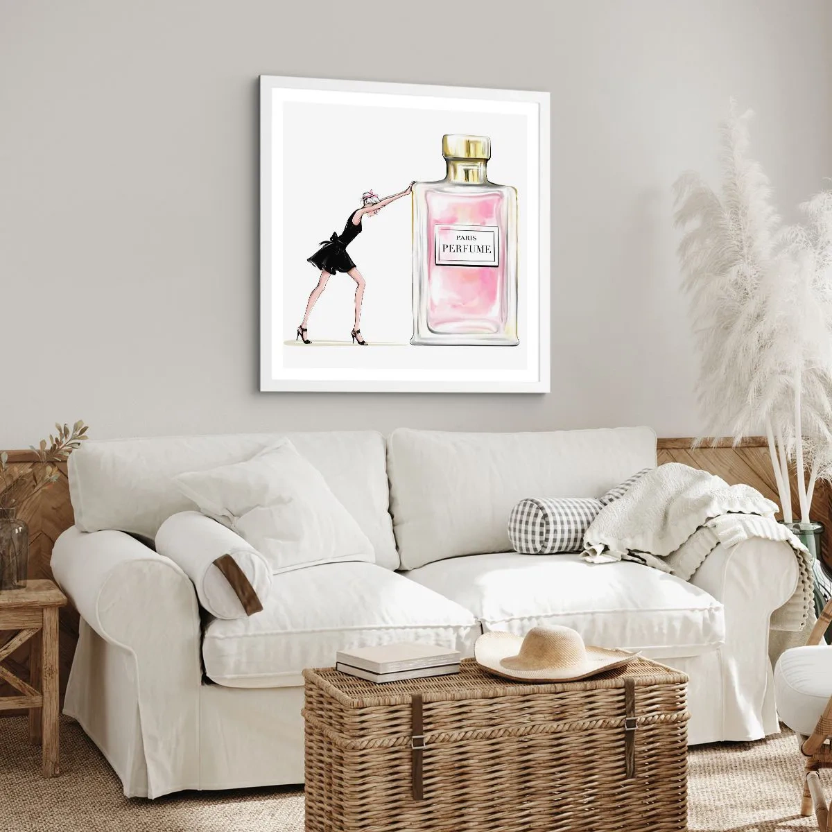 Poster in einem weißen Rahmen - Essenz der Weiblichkeit - 40x40 cm