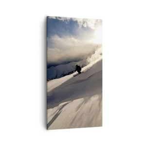 Bild auf Leinwand - Leinwandbild - Bergherausforderung angenommen - 55x100 cm