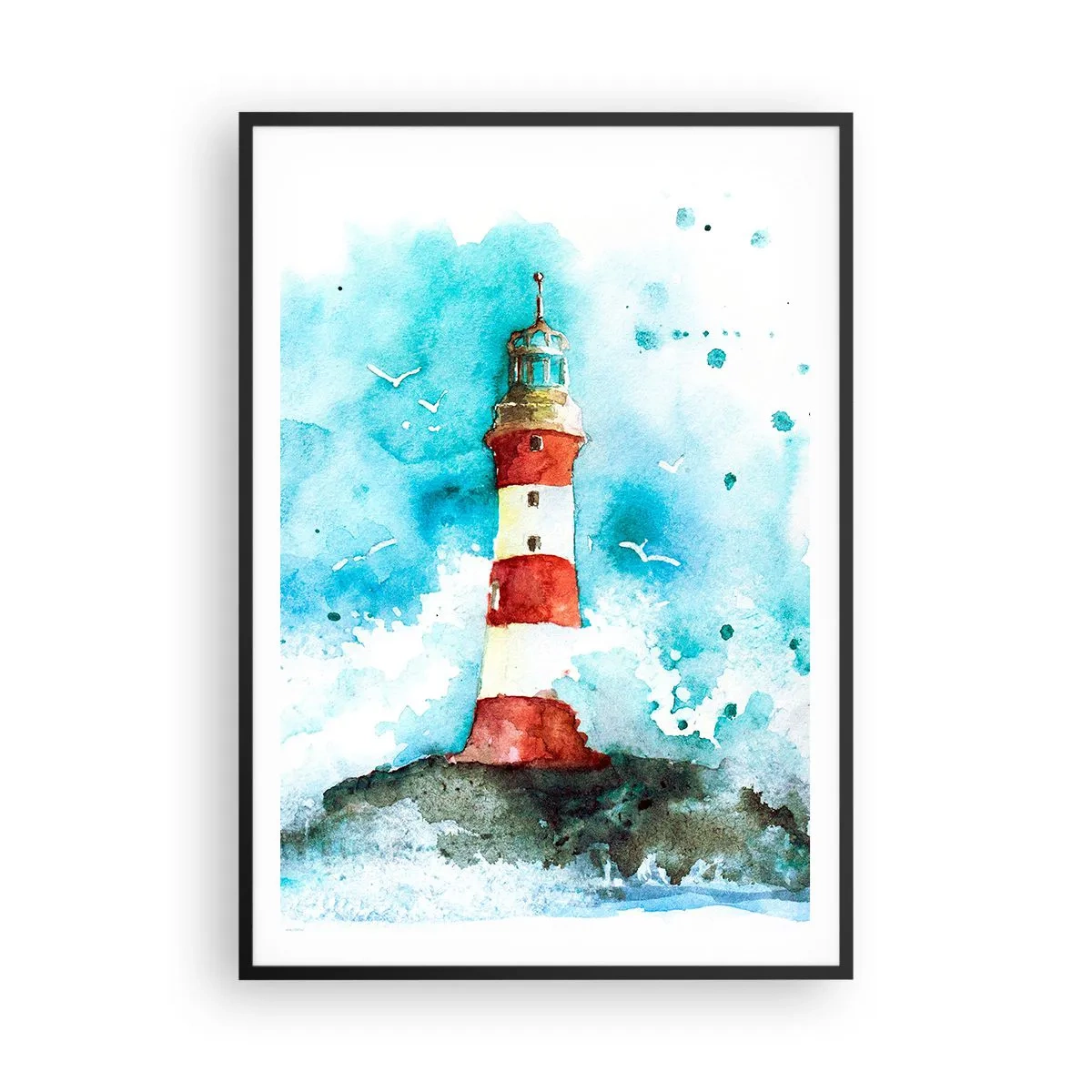 Poster in einem schwarzem Rahmen - Einheit der Elemente - 70x100 cm