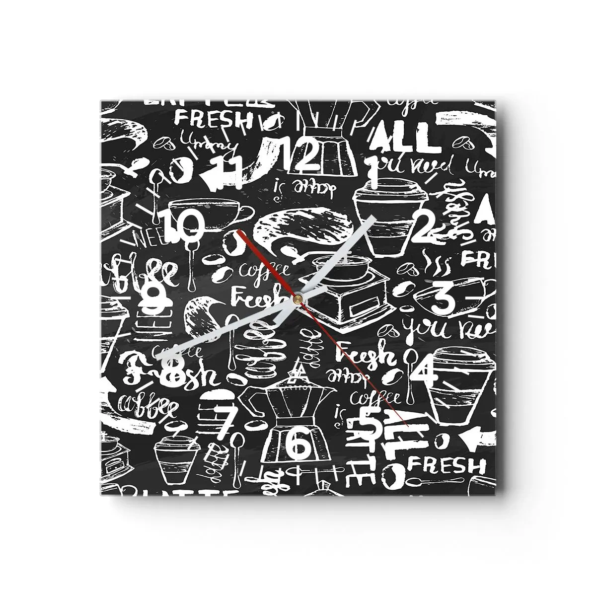 Wanduhr - Glasuhr - Alles was Sie brauchen ist… - 40x40 cm