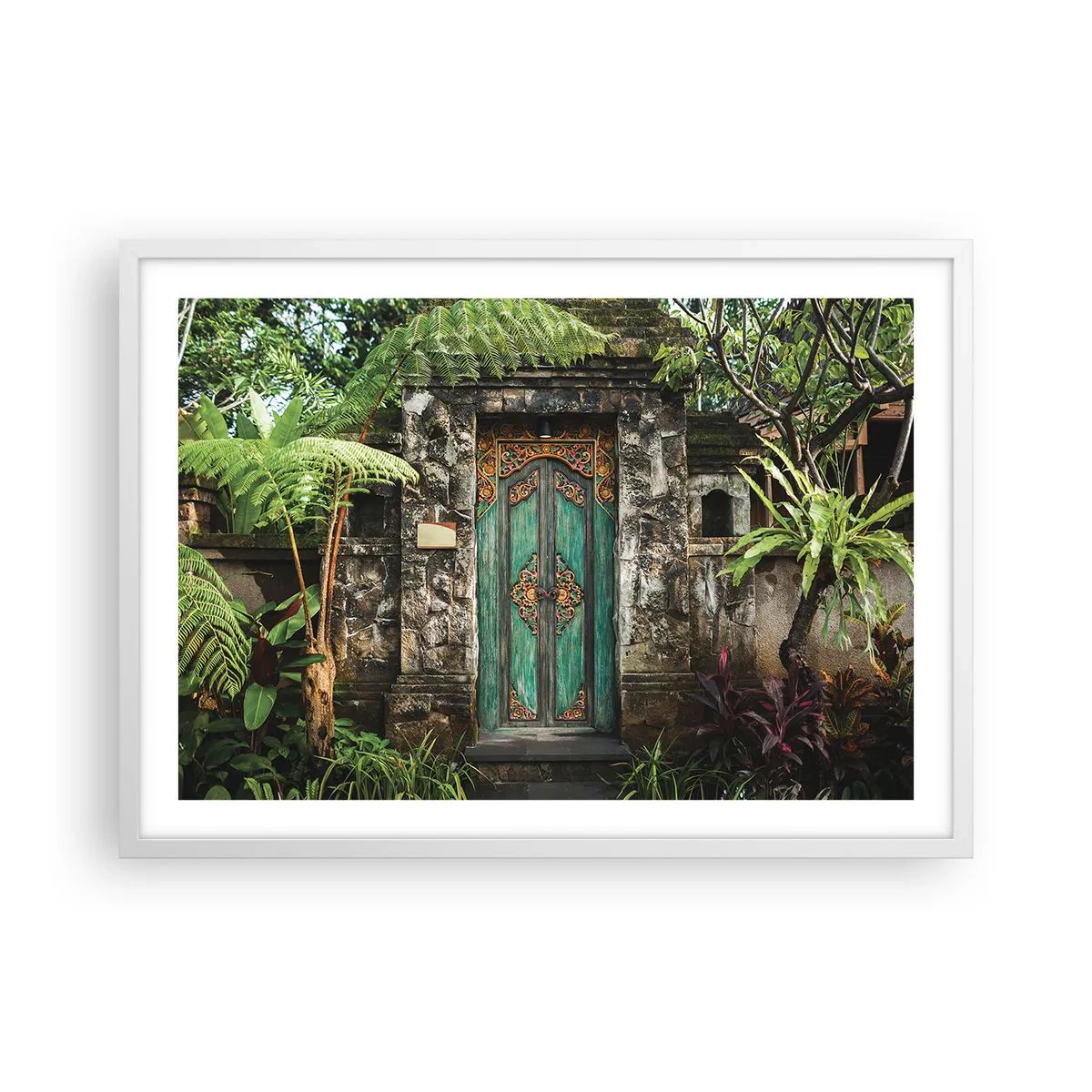 Poster in einem weißen Rahmen - Eine Tür zu einer exotischen Welt - 70x50 cm