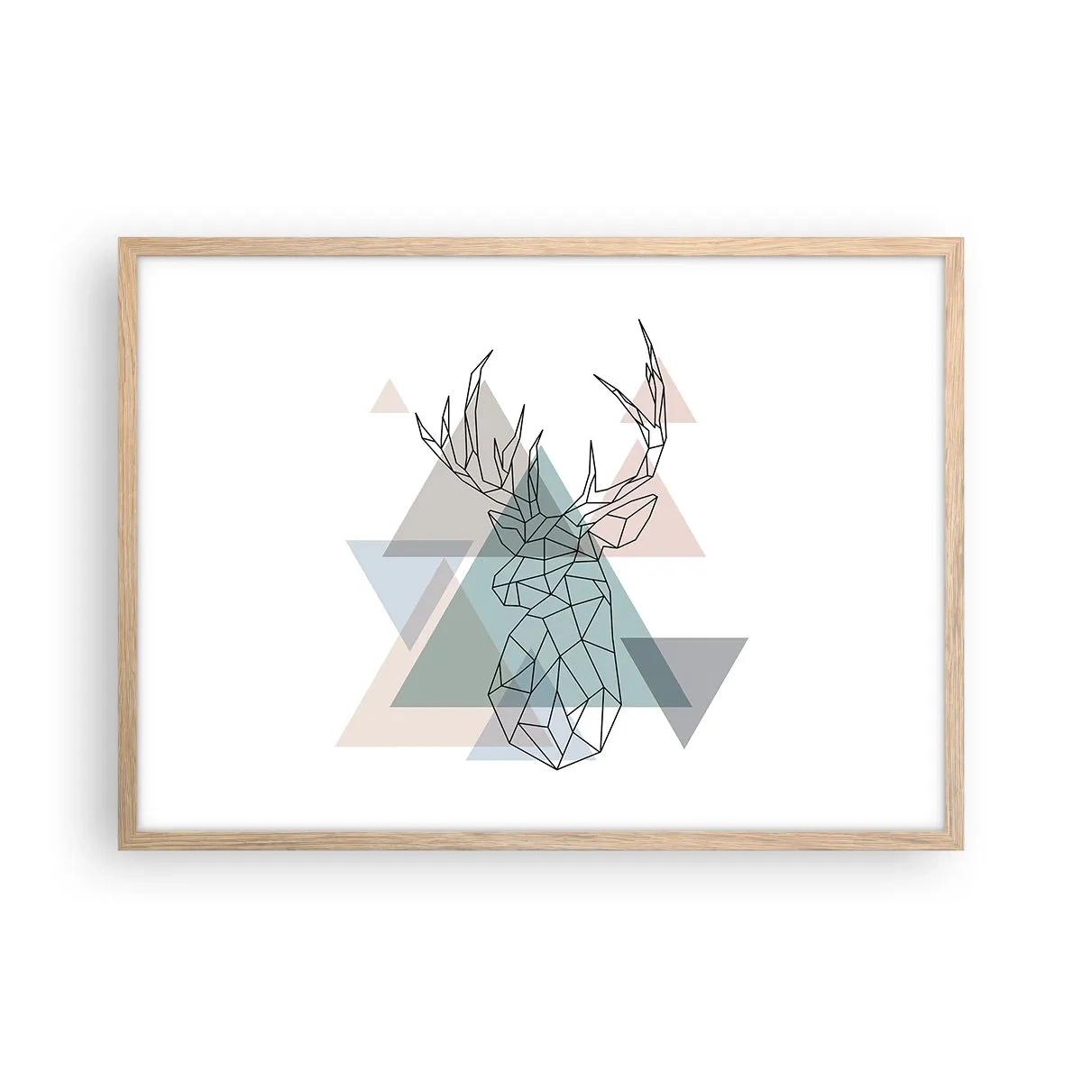Poster in einem Rahmen aus heller Eiche - In einem geometrischen Wald - 70x50 cm