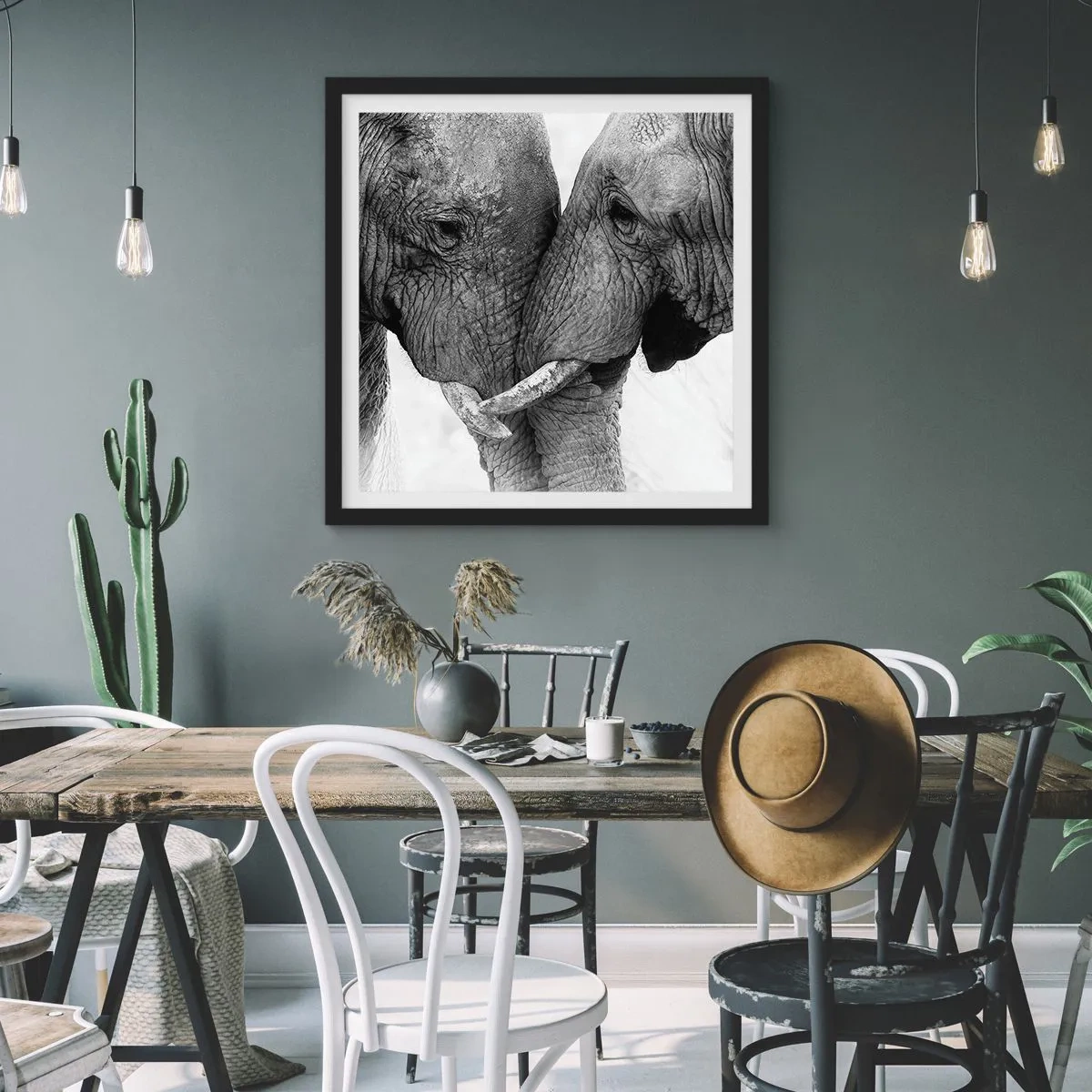 Poster in einem schwarzem Rahmen - Herzliches Geständnis - 40x40 cm