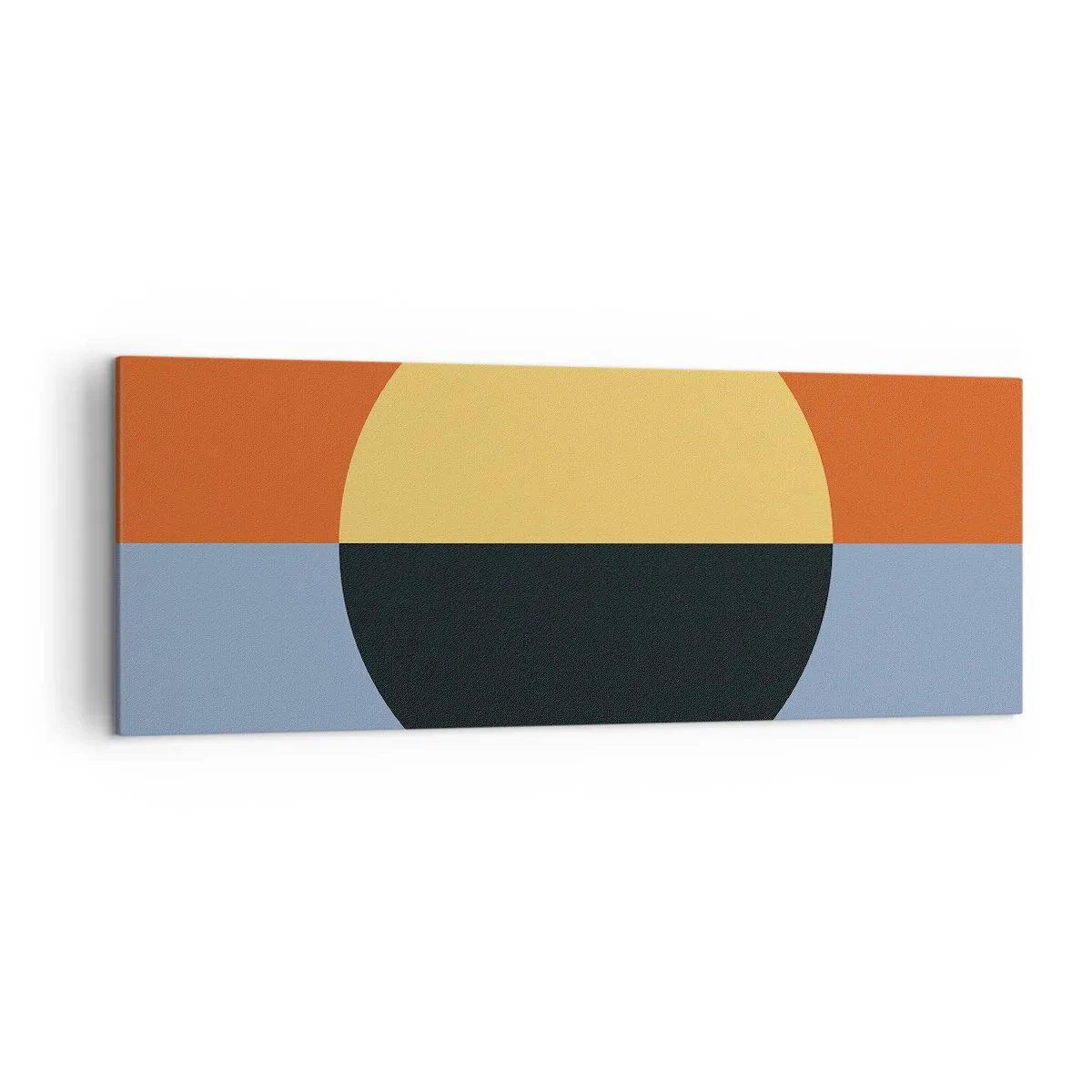 Bild auf Leinwand - Leinwandbild - Geometrische Abstraktion mit kontrastierenden Farben - 140x50cm - Eine Komposition aus Wärme und Kühle - Moderne Wanddekoration für Wohnzimmer und Schlafzimmer ARTTOR