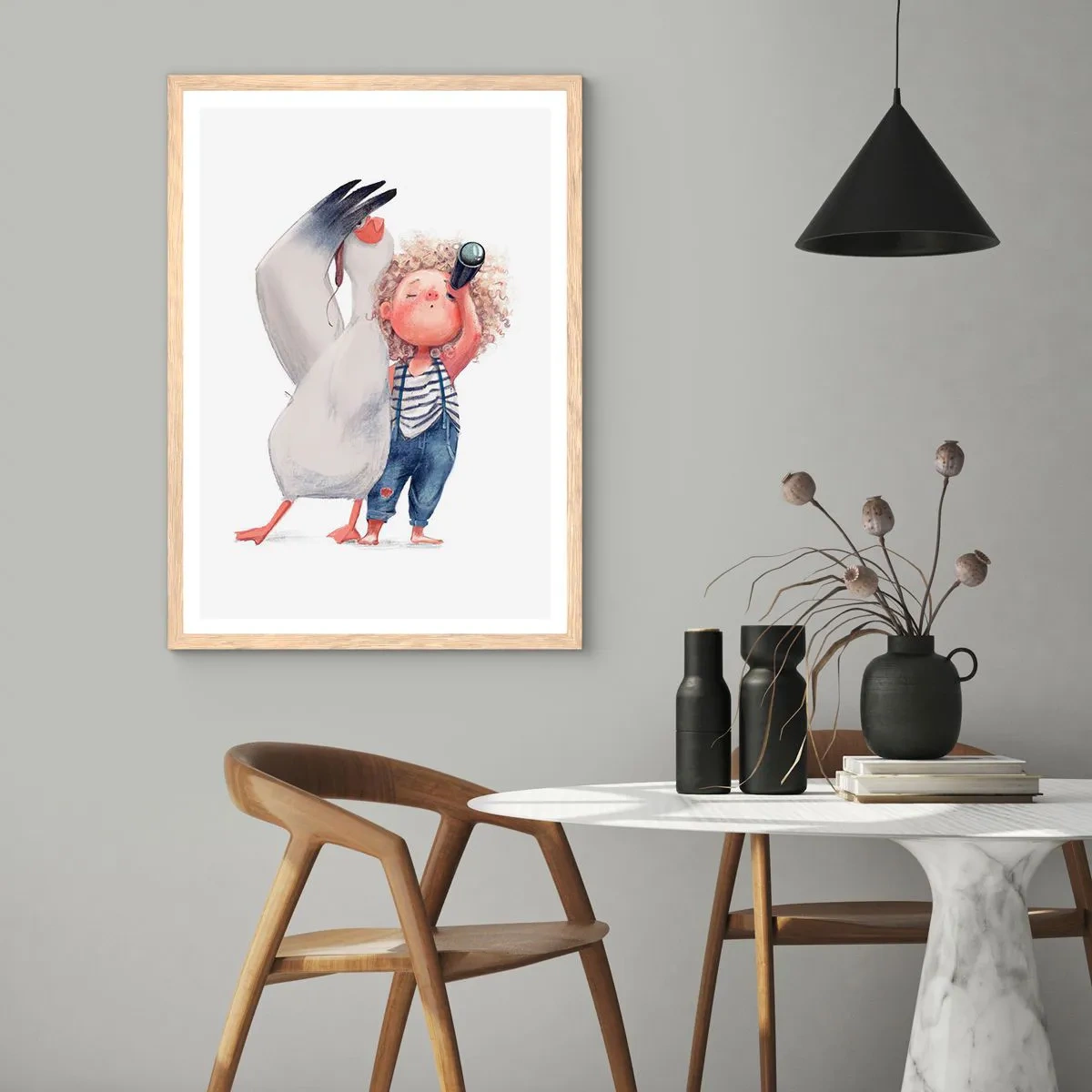 Poster in einem Rahmen aus heller Eiche - Toller Reiseplan - 70x100 cm