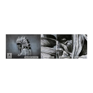 Fototapeten Muster Premium Canvas - Zurück zu den Wurzeln - indisch, Feder, Mann - 100x30 cm