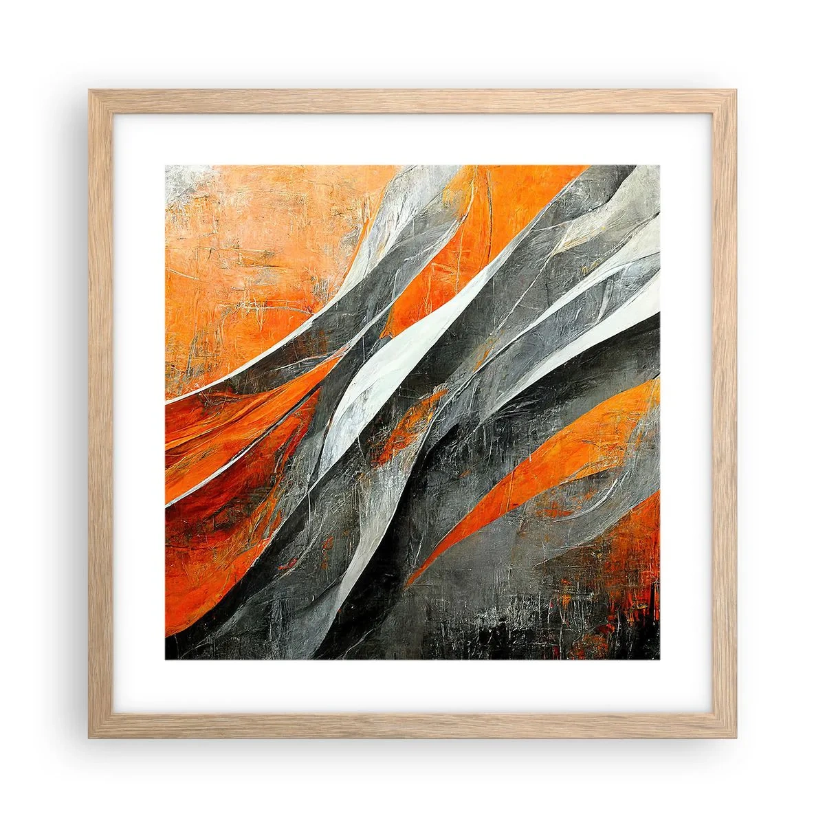 Poster in einem Rahmen aus heller Eiche - Hitze und Kälte - 40x40 cm