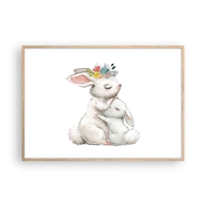 Poster in einem Rahmen aus heller Eiche - Bei Mama ist's am schönsten - 100x70 cm