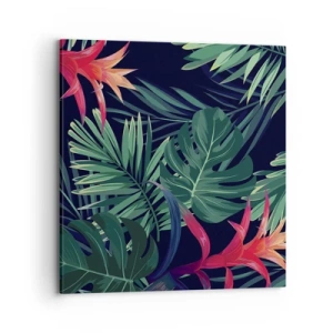 Bild auf Leinwand - Leinwandbild - Im Grünen in Flammen gehen - 70x70 cm