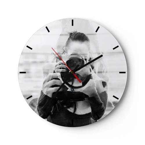 Wanduhr - Glasuhr - Schöpfer und Material - 40x40 cm