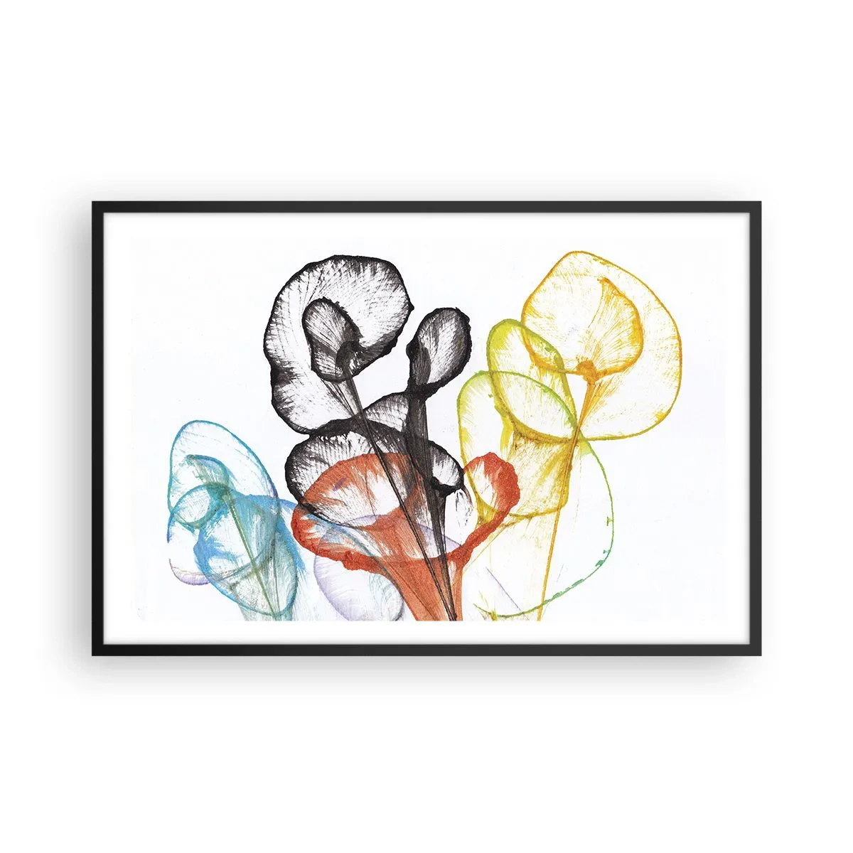 Poster in einem schwarzem Rahmen - Blumen mit Seele - 91x61 cm