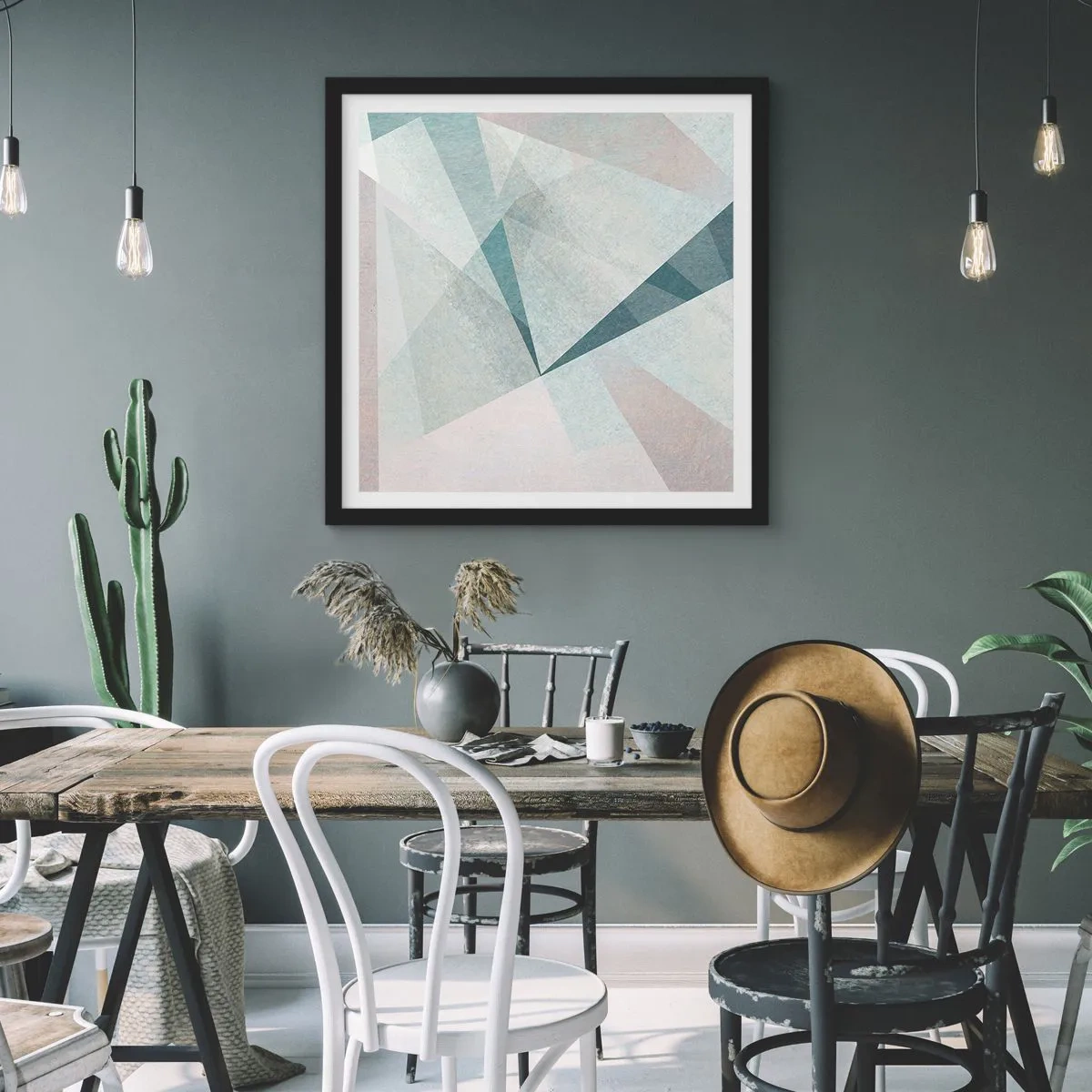 Poster in einem schwarzem Rahmen - Einfach aber dynamisch - 30x30 cm