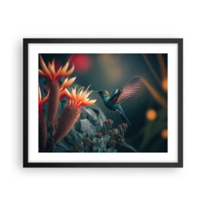 Poster in einem schwarzem Rahmen - Wirklich buntes Leben - 50x40 cm