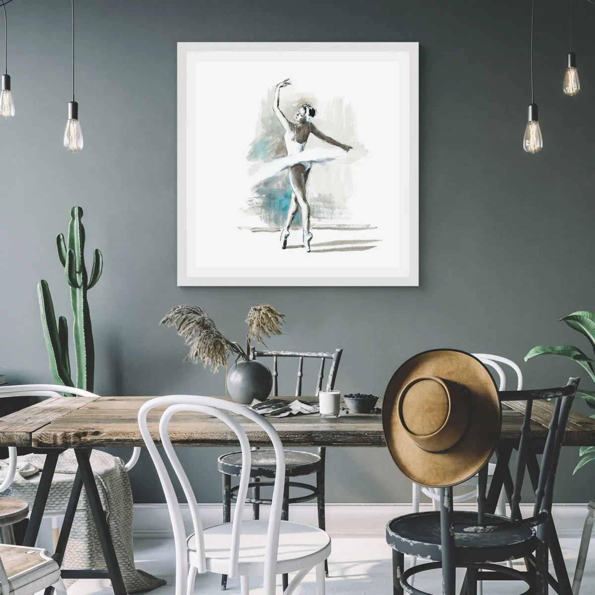 Poster in einem weißen Rahmen - In einen Schwan verzaubert - 30x30 cm