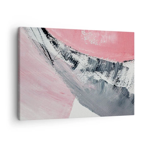 Bild auf Leinwand - Leinwandbild - Eine abstrakte Komposition in Rosa- und Grautönen. - 70x50cm - Passende Komposition - Moderne Wanddekoration für Wohnzimmer und Schlafzimmer ARTTOR