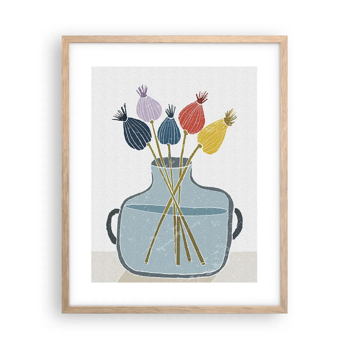 Poster in einem Rahmen aus heller Eiche - Es ist mucksmäuschenstill - 40x50 cm