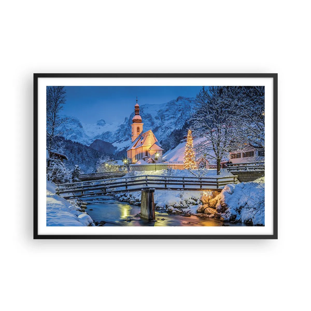 Poster in einem schwarzem Rahmen - Weihnachtsgeist - 91x61 cm