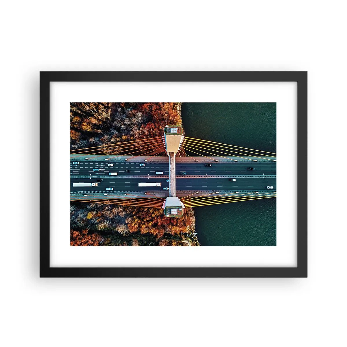 Poster in einem schwarzem Rahmen - Jenseits der Gewässer, jenseits der Wälder - 40x30 cm