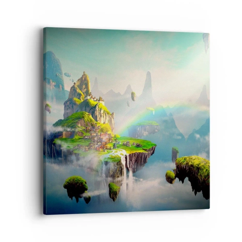 Bild auf Leinwand - Leinwandbild - Mitten am Himmel - glückliche Inseln - 40x40 cm