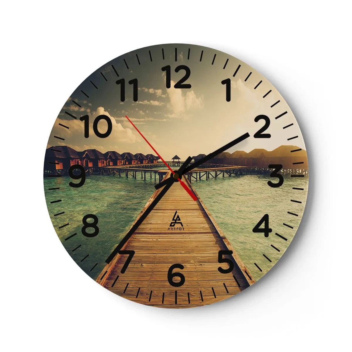 Wanduhr - Glasuhr - Eine herzliche Einladung - 30x30 cm
