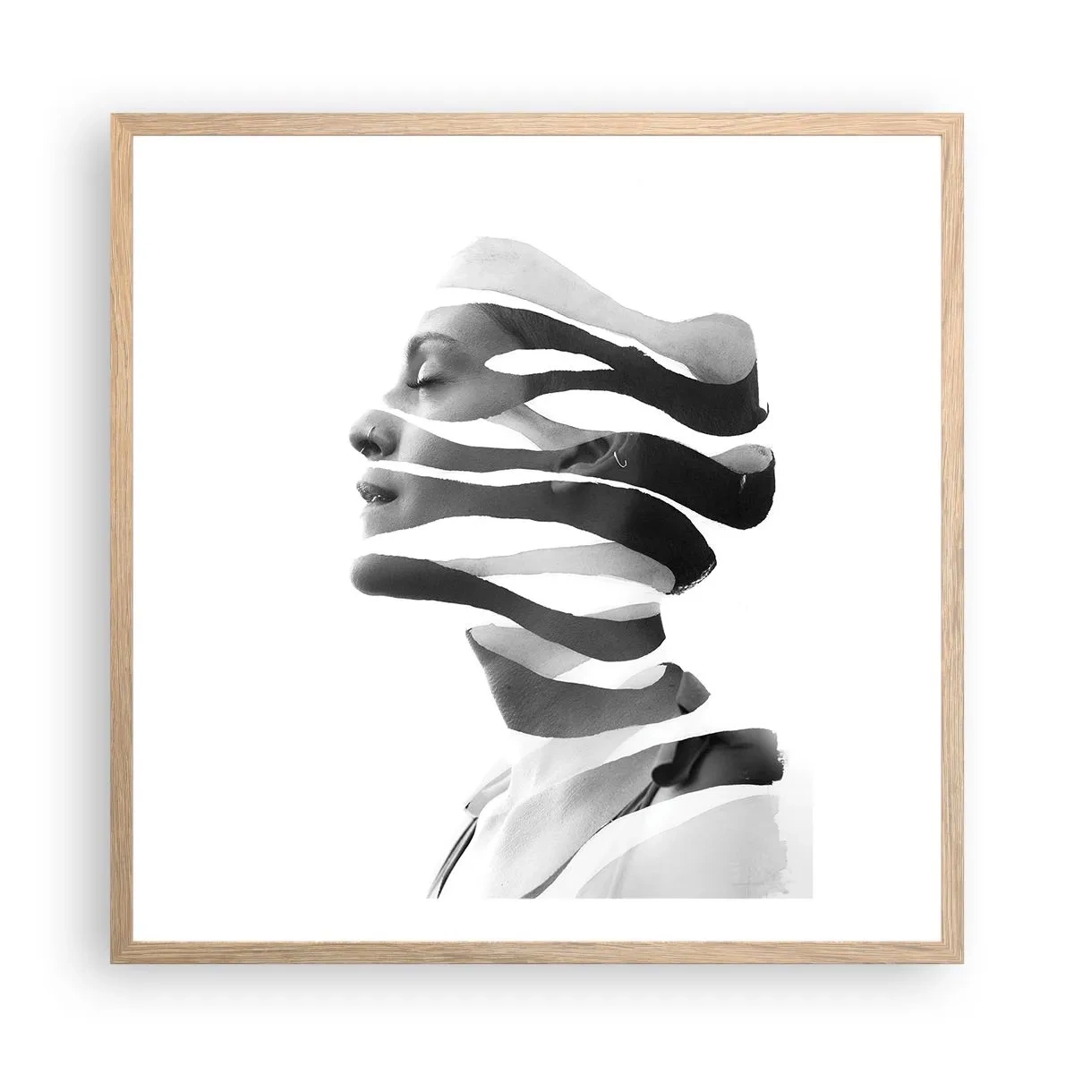 Poster in einem Rahmen aus heller Eiche - Surreales Porträt - 60x60 cm