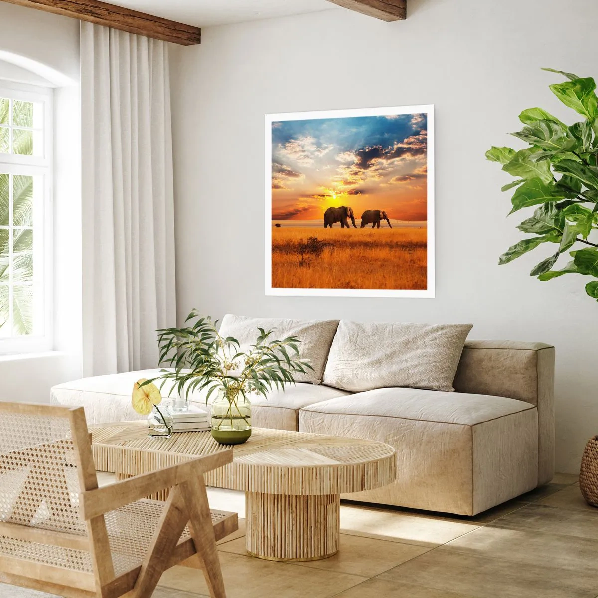 Poster - Familienspaziergang - 30x30 cm