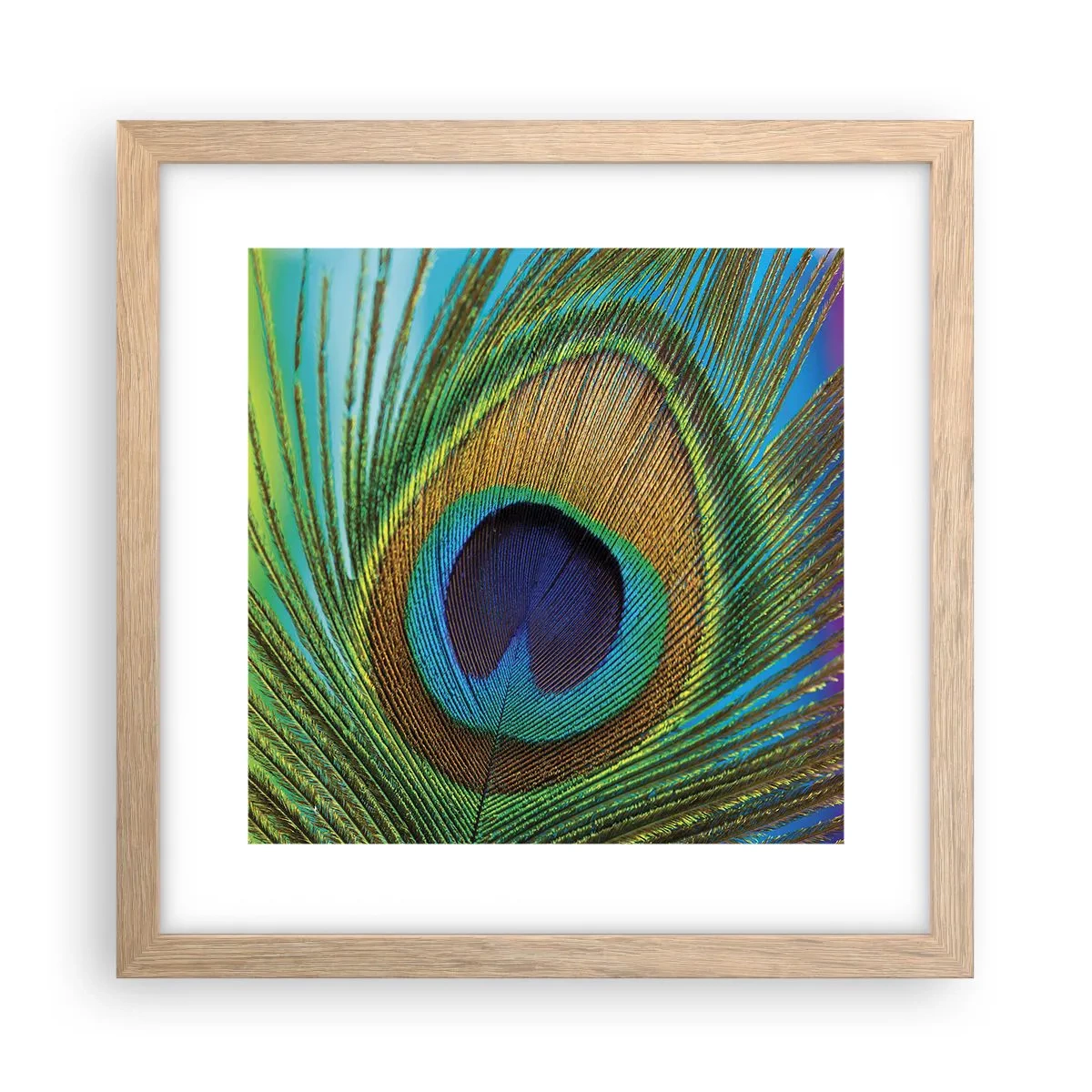 Poster in einem Rahmen aus heller Eiche - Auge in Auge - 30x30 cm