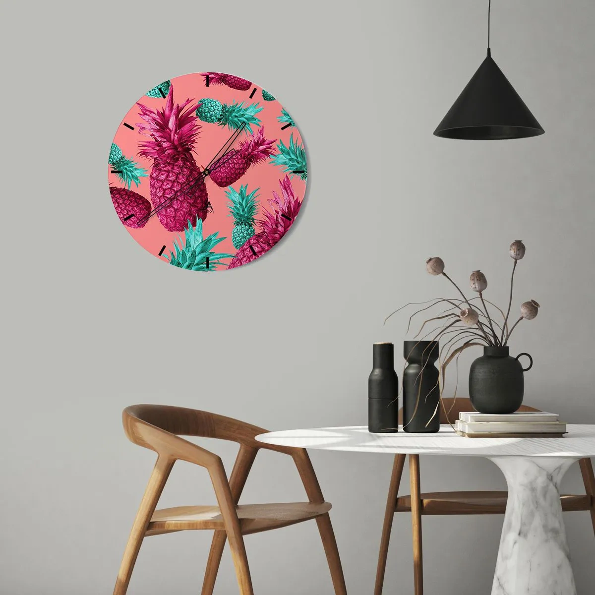 Wanduhr - Glasuhr - Freiheit ist süß - 40x40 cm