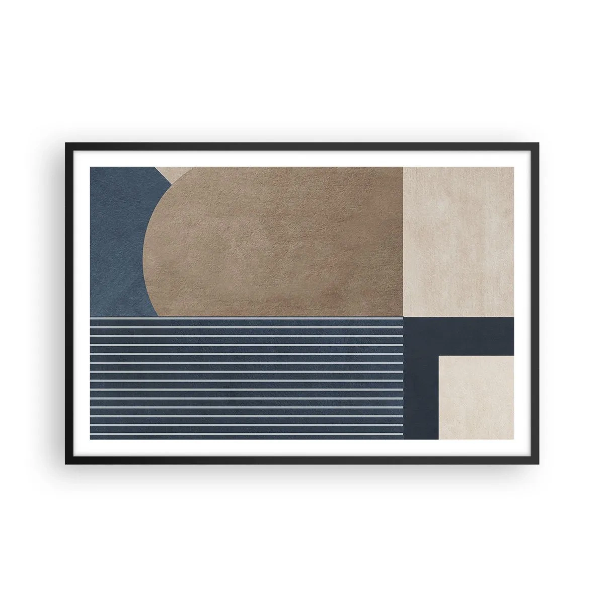 Poster in einem schwarzem Rahmen - Komposition aus Einfachheit und Rundheit - 91x61 cm