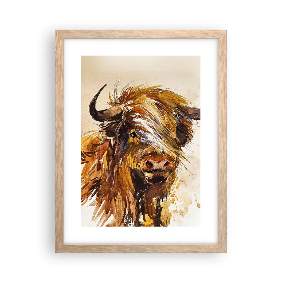 Poster in einem Rahmen aus heller Eiche - Stolz des Jägers - 30x40 cm